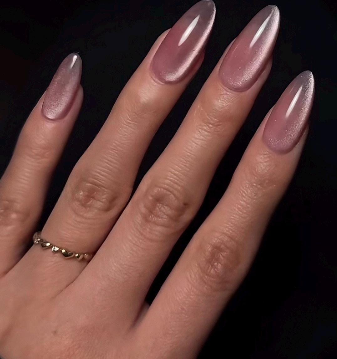 Blushed Flame Cateye | Handmade Press on Nails
