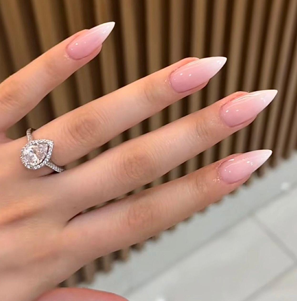 Pink & White Ombre | Handmade Press on Nails