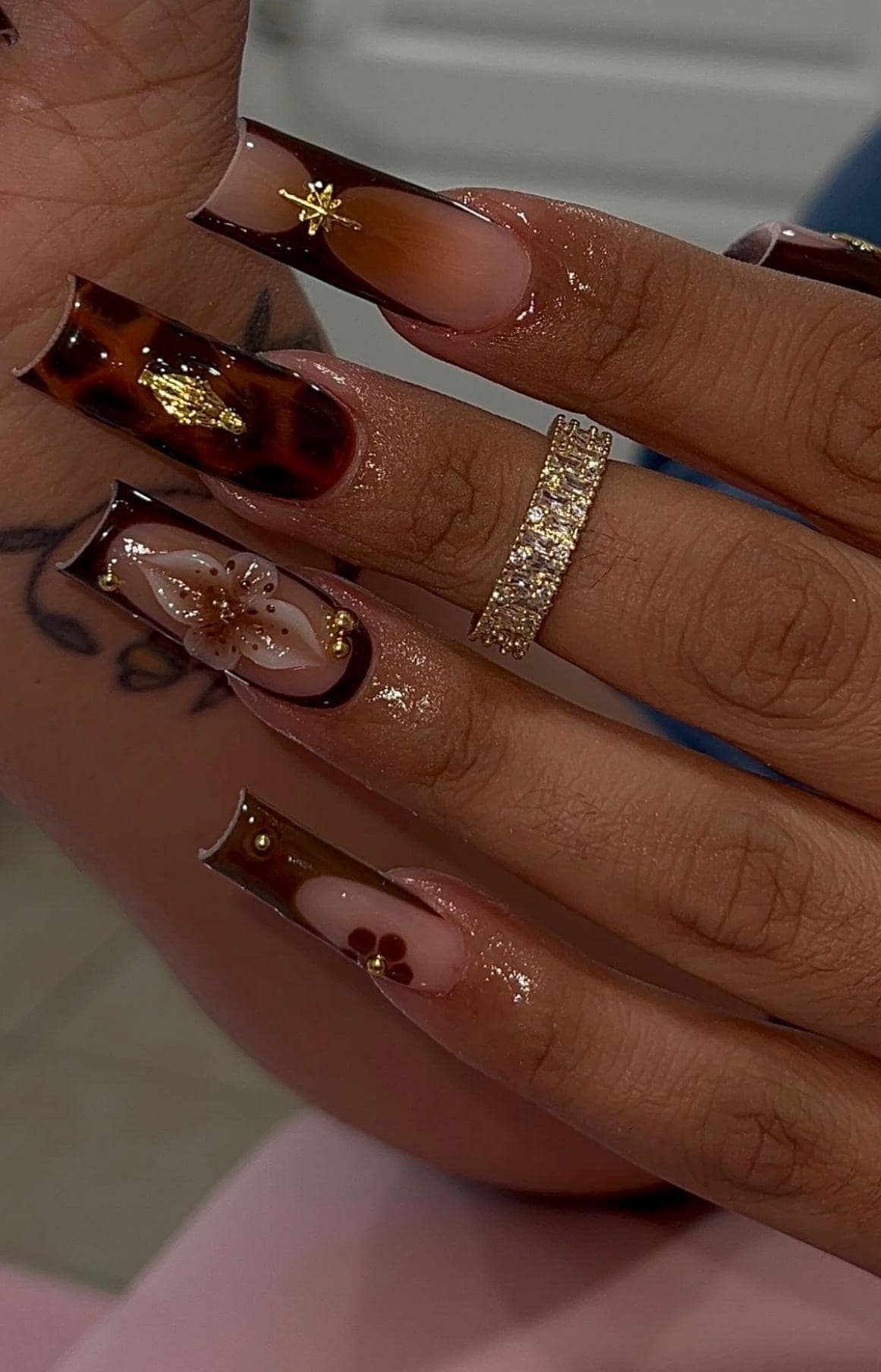 Brown Tortoise Mix & Match | Handmade Press on Nails
