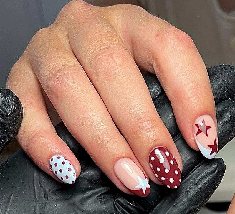 Polka Rock Handmade Press on Nails
