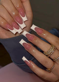 Classic French Tips Handmade Press on Nails