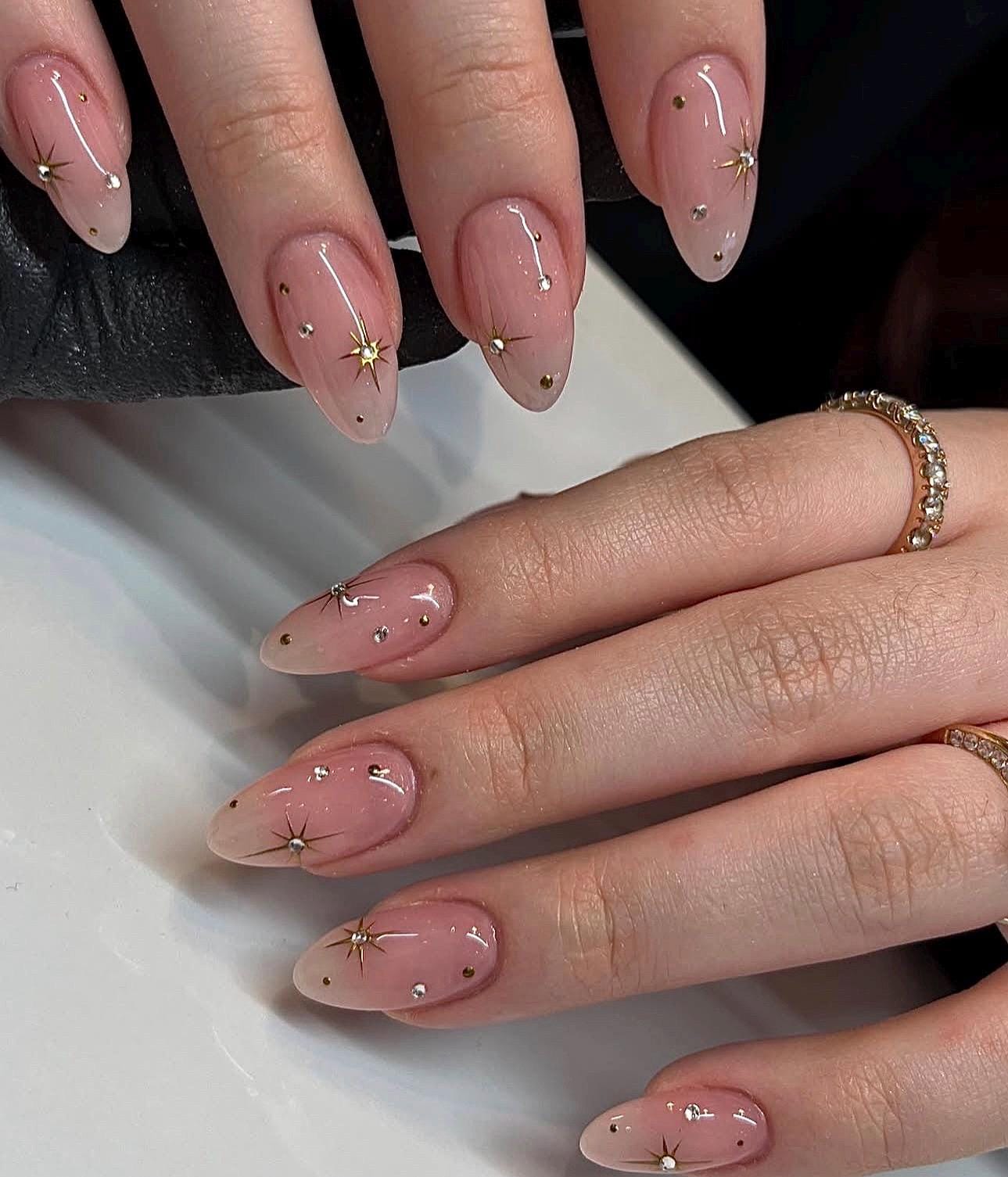 Gold Chrome Twinkles | Handmade Press on Nails