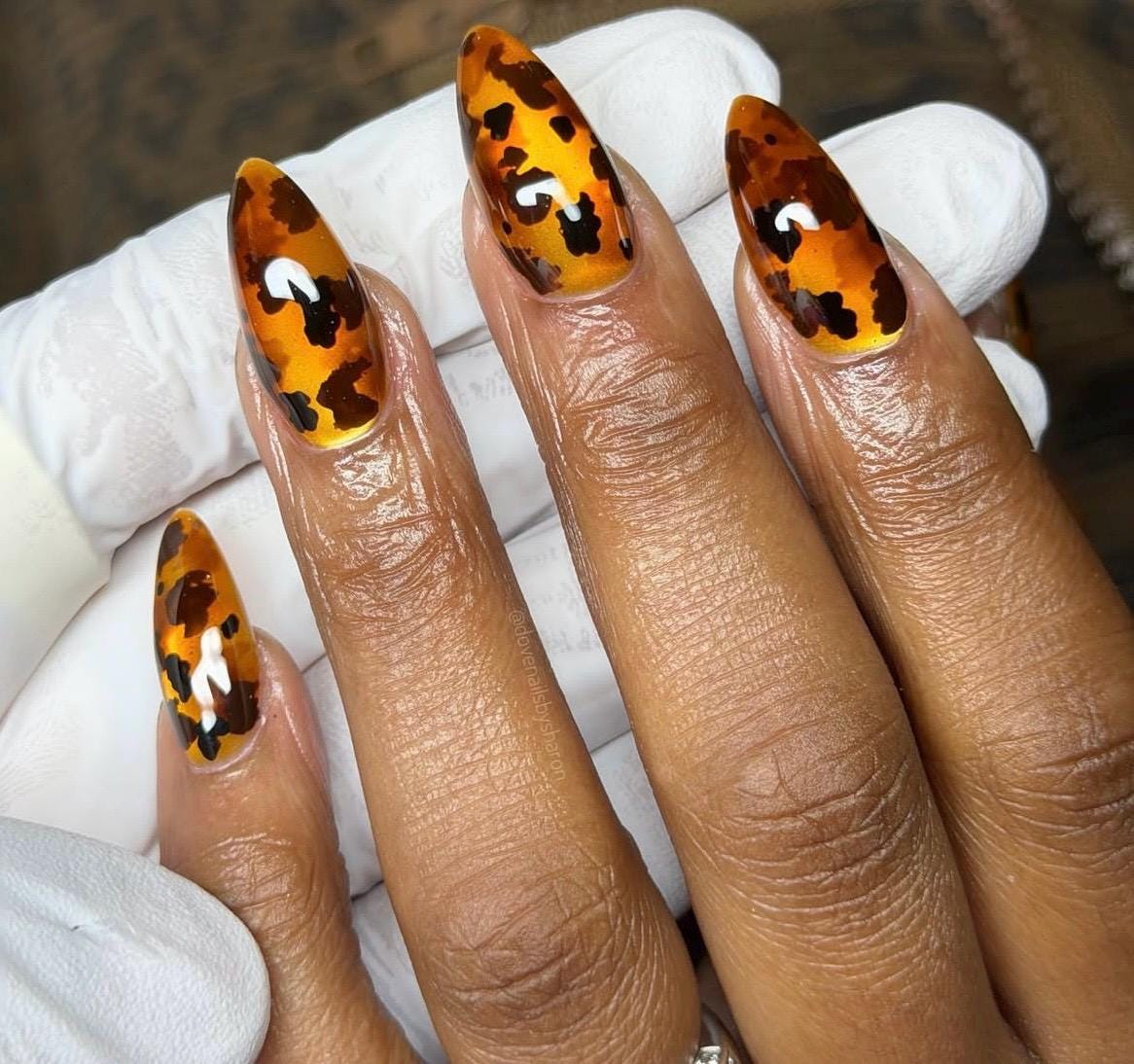 Tortie Cateye Handmade Press on Nails