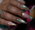 Jade Glass Mirror Nails | Handmade Press on Nails