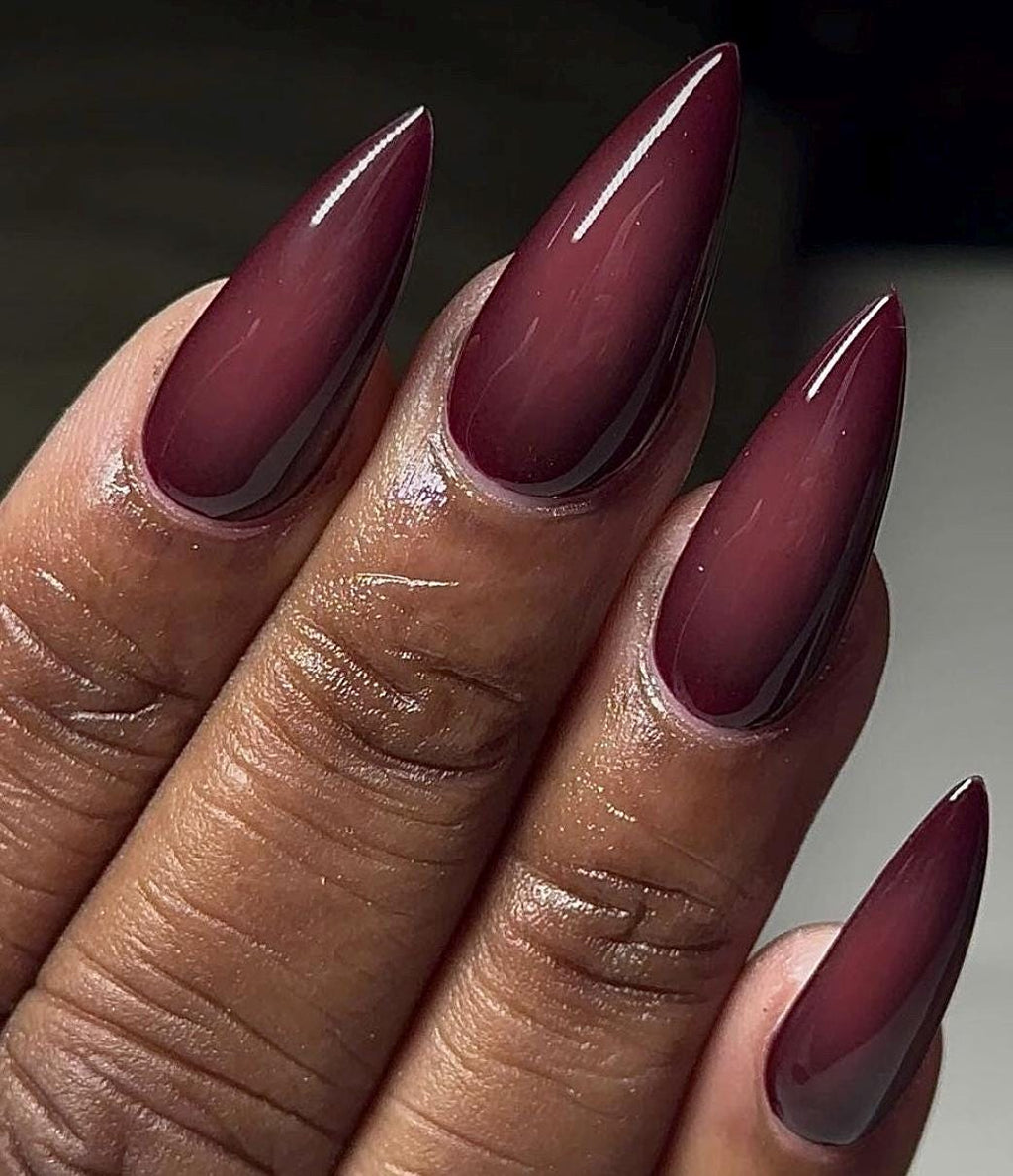 Burgundy Aura | Handmade Press on Nails
