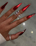 Flaming Velvet Cateye | Handmade Press on Nails