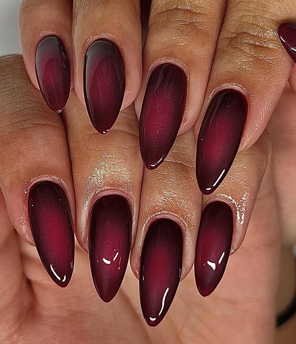 Melting Merlot Aura | Handmade Press on Nails