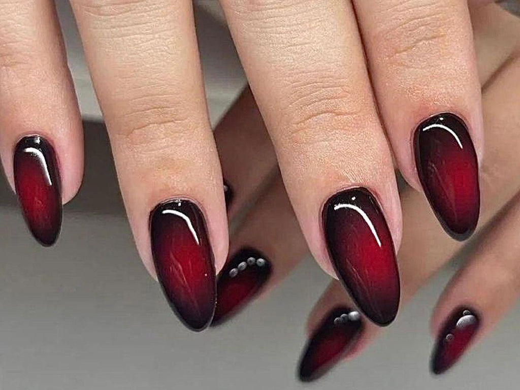 Black & Red Aura | Handmade Press on Nails