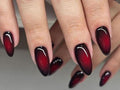 Black & Red Aura | Handmade Press on Nails