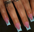 Baby Blue French | Handmade Press on Nails
