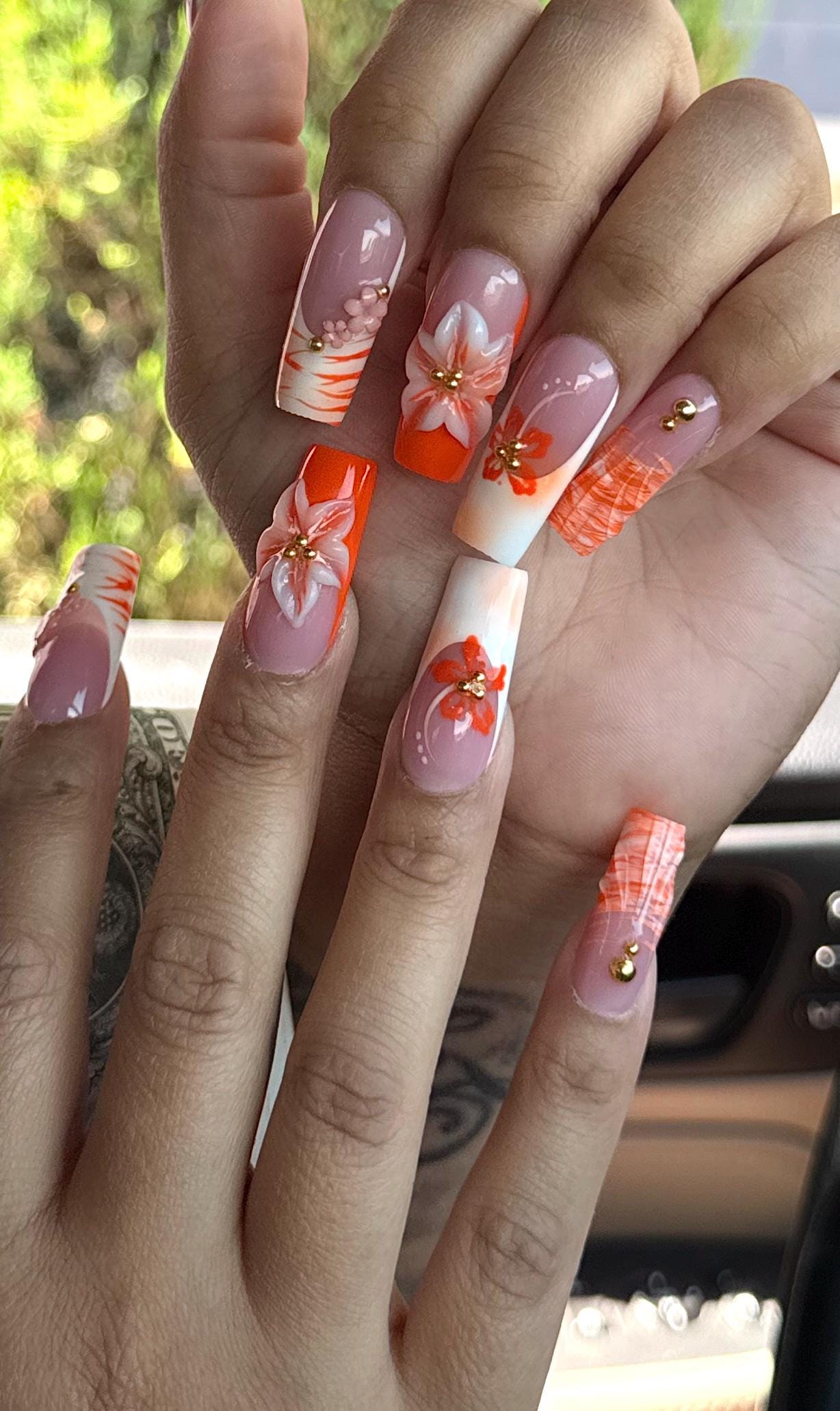 Orange Dreamsickle  | Handmade Press on Nails